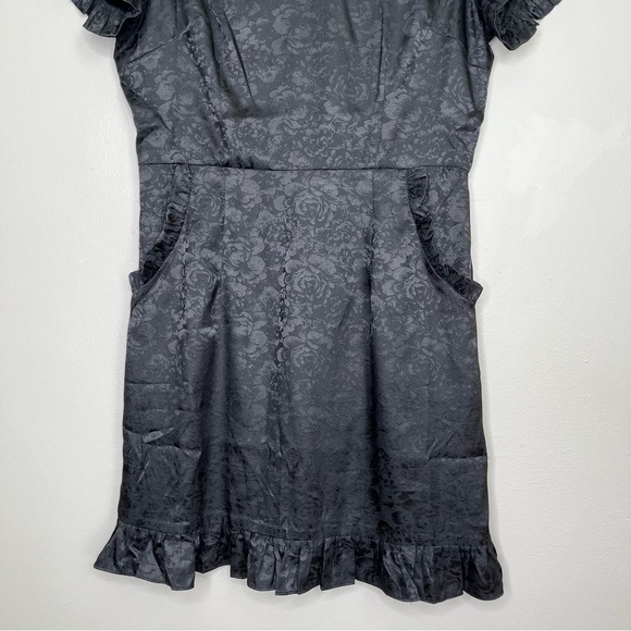 Lulus Rose Were the Days Black Jacquard Dress Size Medium - Picture 4 of 10